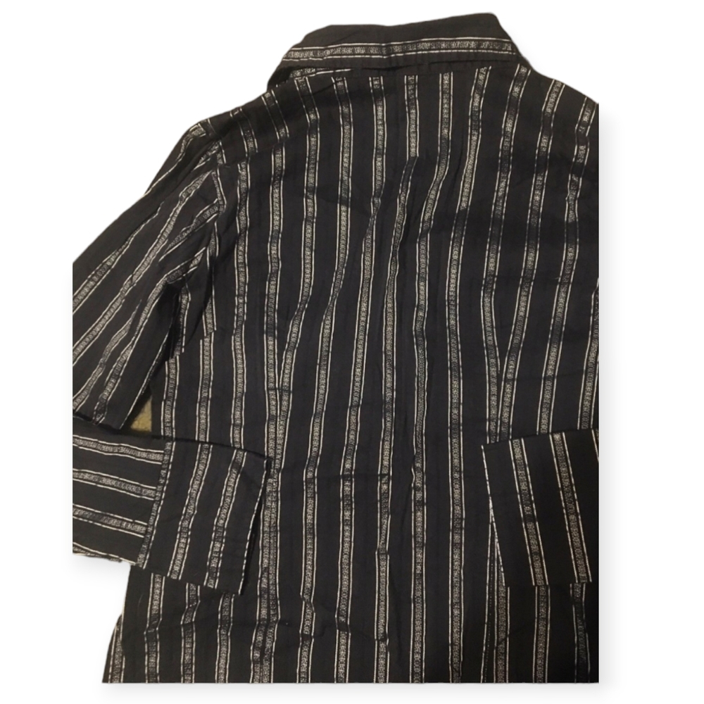 Vintage Gitano Fitted Button Down Black / Silver … - image 6